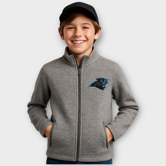 NWT Carolina Panthers NFL Team Apparel Youth Full-Zip Jacket – M (10/12) - Picture 1 of 8